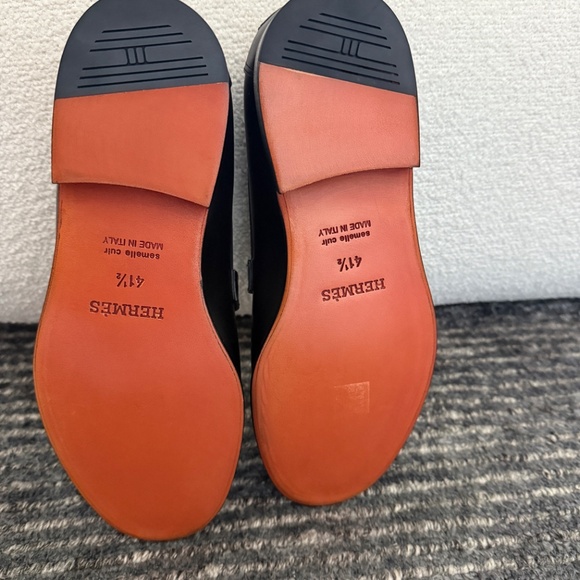 Hermes Destin Black and Gray Canvas Loafer - Picture 3 of 5